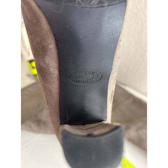 Steve Madden Gorgeous Taupe Over The Knee Sock Boots Size 10 - Picture 6 of 7